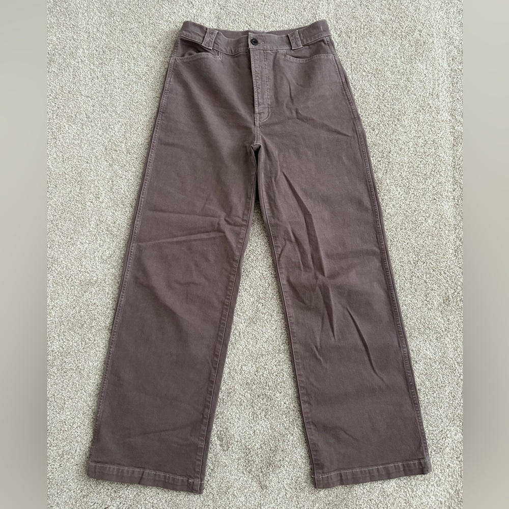 Madewell Emmett Wide Leg Pants in Chalked Fig